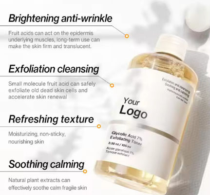 Hot Selling 7% Glycolic Acid Exfoliating Toner Acne Removal Face Skin Care Toner Private Label Glycolic Exfoliating Toner