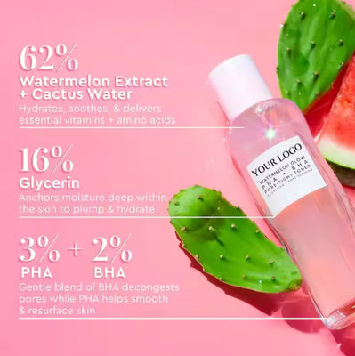 Watermelon Face Toner OEM Cosmetic Factory Facial Exfoliator Glowing Essence Water