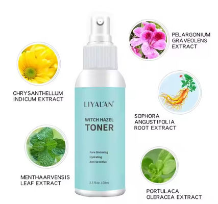 Anti Sensitive Hydrating Shrink Pores Soothing Witch Hazel Facial Toner Spray