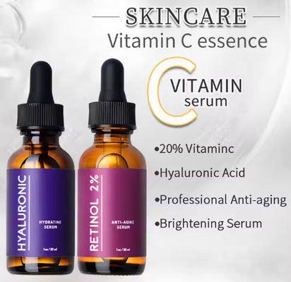 Private Label Korean High Quality Whitening Organic Natural Brightening Vitamin C E Collagen Face Anti Aging Serum Set