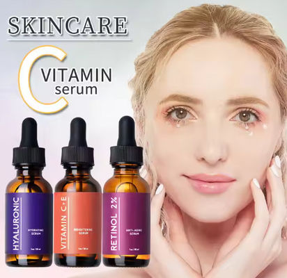 Private Label Korean High Quality Whitening Organic Natural Brightening Vitamin C E Collagen Face Anti Aging Serum Set