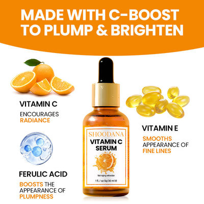 Vitamin C Serum OEM Cosmetic Hyaluronic Amino Acid Vitamin E Face Serum Moisturizer