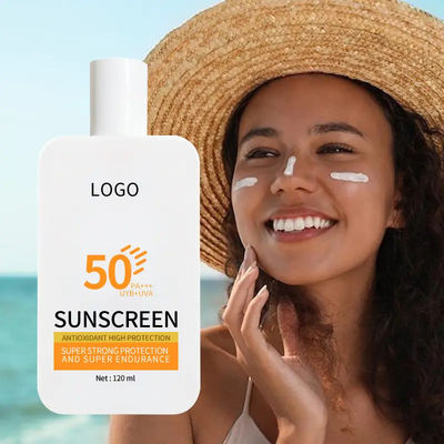 Women Dry Face Skin OEM Cosmetics Sunscreen SPF 50 Cream Lightweight Sunscreen Gel