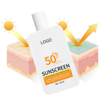 Women Dry Face Skin OEM Cosmetics Sunscreen SPF 50 Cream Lightweight Sunscreen Gel