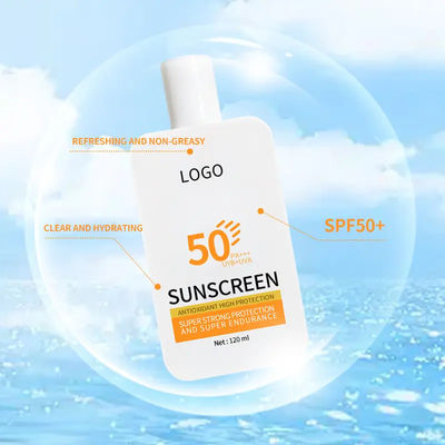 Women Dry Face Skin OEM Cosmetics Sunscreen SPF 50 Cream Lightweight Sunscreen Gel