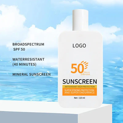 Women Dry Face Skin OEM Cosmetics Sunscreen SPF 50 Cream Lightweight Sunscreen Gel