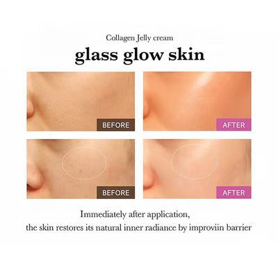 Customized PDRN Vegan Face Cream Organic Hydrating Firming Moisturizer Hyaluronic Acid Collagen Jelly Cream Vitamin E Olive Oil