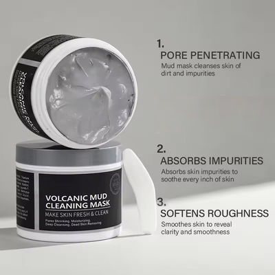 OEM ODM Mud Mask Facial Care Blackheads Acne Gently Clean Pore Volcanic Mud Bamboo Charcoal Kaolin Clay Face Mask