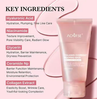 Firming Hydrating Overnight Peel Off Collagen Face Night Mask Moisturizing Collagen Night Wrapping Mask