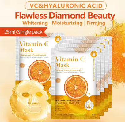 Populäre Vitamin-C-Maske Kosmetik Fabrikhersteller Weißmachende Gesichtsmaske Hydratisierende natürliche organische Vc Gesichtsmaske Gesichtsblechmaske