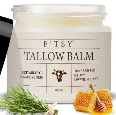 Private Label Skincare Natural Honey Tallow Beef Face Moisturizer Organic Vitamin E Moisturizing Tallow Balm Face Cream Lotion