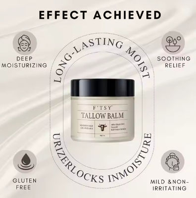 Private Label Skincare Natural Honey Tallow Beef Face Moisturizer Organic Vitamin E Moisturizing Tallow Balm Face Cream Lotion