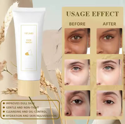 Natural Organic Rice Cleansing Foam Wash Deep Cleanse Facial Pore Soothing Moisturizing Anti Acne Exfoliating Face Cleanser
