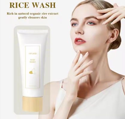 Natural Organic Rice Cleansing Foam Wash Deep Cleanse Facial Pore Soothing Moisturizing Anti Acne Exfoliating Face Cleanser