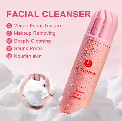 Private Label OEM Amino Acid Whipped Lash Shampoo Cleansing Foam Mousse Face Wash Makeup Remover Mousse Facial Cleanser
