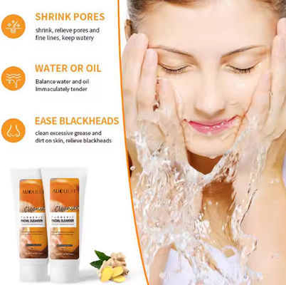OEM Korean Skincare Face Wash Facial Cleanser 100ml Face Cleansing Turmeric Cleanser