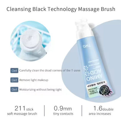 Facial Cleanser Cleansing Moisturizing Whitening Skin Care Washing Amino Acid Face Wash with Brush